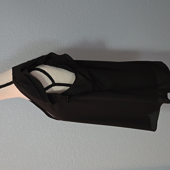 VERONICA M Sleeveless V Neck Tank Top With Ruffles In Black Sz XL - Picture 4 of 11